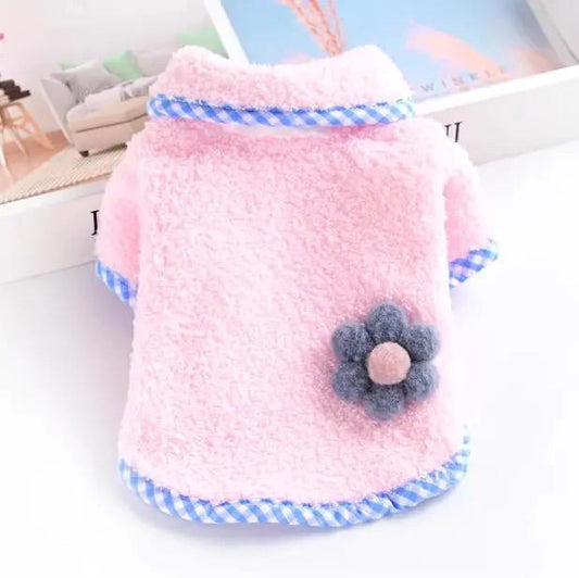 Pink Flower Dog Sweater