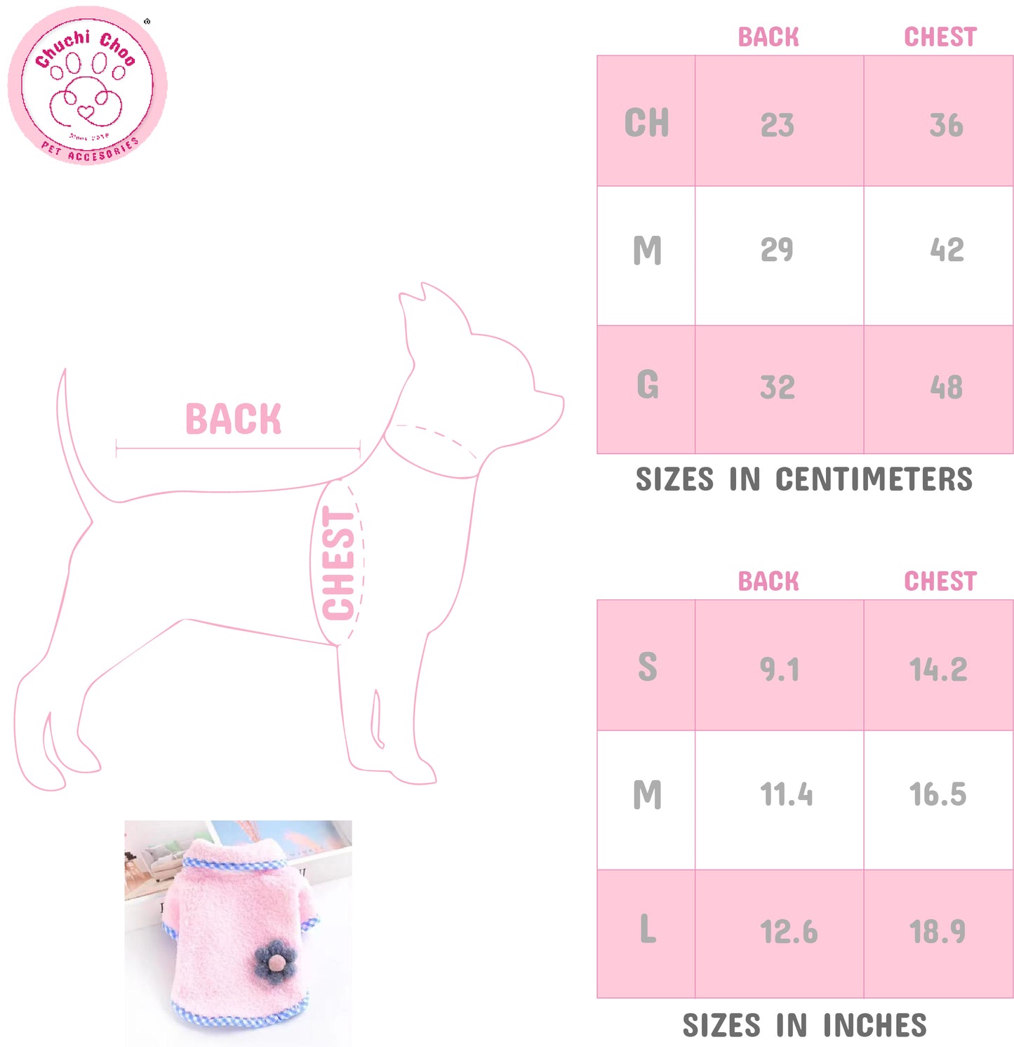 Pink Flower Dog Sweater