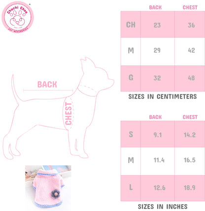 Pink Flower Dog Sweater